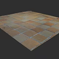 Warm Earth Toned Floor Tiles for Interior Flooring with Classic Square Pattern 3d model