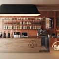 Modern Coffee Shop Interior With Wooden Counter Coffee Machine And Neon Sign