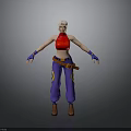 3D Character Blonde Hair Red Tank Top Blue Pants Yellow Accents Brown Boots Blue Gloves