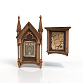 Gothic Style Wooden Architecture Models With Spires Arched Design And Decorative Panels