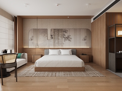 New Chinese Hotel Rooms 3d model