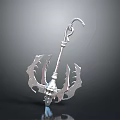 Intricate Metallic Water Vessel Anchor With Decorative Claw Structure For Marine Use