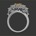 Elegant Ring Design Featuring Pink Center Gemstone With Blue Surrounding Stones In Silver Setting