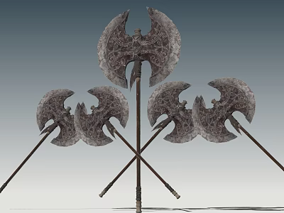 Axe Tomahawk Weapons Video Game Equipment 3d model