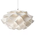 Modern White Wavy Layered Pendant Light With Soft Illumination For Interior Spaces