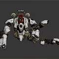 White Armored Mech Character Featuring Red Head And Glowing Mechanical Elements 3d model