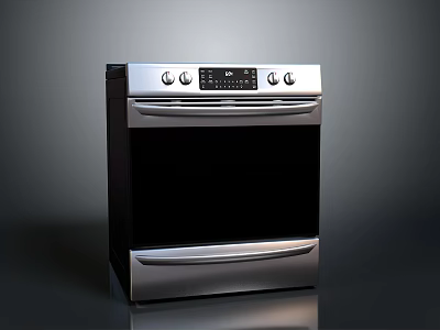 Sleek Stainless Steel Electric Oven With Digital Control Panel And Door Handle 3d model