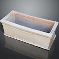 Light Beige Rectangular Stone Household Planter With Smooth Surface And Base 3d model