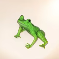 Green Frog Doll With Spotted Design Plastic Material And Stretchy Limbs
