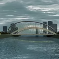 Birds Eye View Planning With Modern Bridge Urban Road River and City Buildings