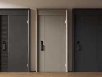 Modern Minimalist Entry Door Middle Ancient Anti-theft Door Top Single Door Sub-mother Door Password Door 3d model