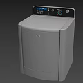 F&E Silver Upright Washing Machine With Modern Control Panel For Home Use Design 3d model