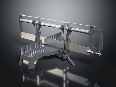 Stainless Steel Manual Cutting Tool With Adjustable Frame And Workbench Support 3d model