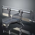 Stainless Steel Manual Cutting Tool With Adjustable Frame And Workbench Support 3d model
