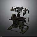 Vintage Telephone With Classic Design Brass Components And Retro Decorative Style