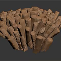 Natural Stacked Wooden Logs Firewood For Household Heating And Cooking Needs
