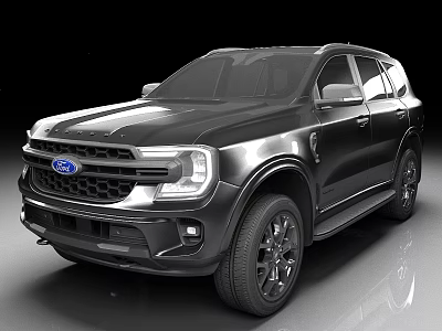 Black Ford SUV With Modern Front Grille And Alloy Wheels Design 3d model
