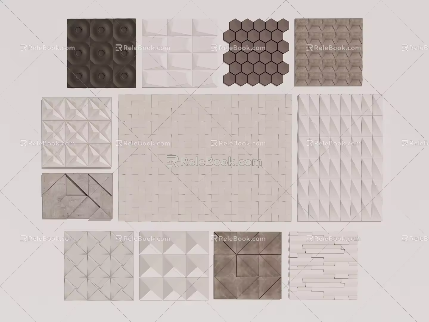 Modern background wall sound-absorbing wall sound-absorbing structure stone background wall stone wall 3d model