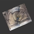 Withered Tree Scene Model With Circular Platform Square Base And Blue Decorations