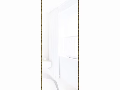 Decorative Full Length Mirror With Gold Frame For Modern White Home Decor 3d model