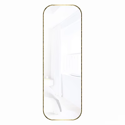 Decorative Full Length Mirror With Gold Frame For Modern White Home Decor 3d model
