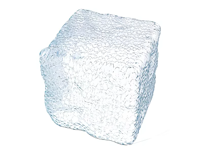 Transparent Ice Cube With Rough Surface Texture And Clear Cube Shape 3d model