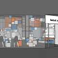 Radical yes Specialty Store With Mannequins Glass Window And Displayed Box Items