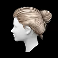 Human Head Model With Brown Short Textured Hair And Detailed Facial Features