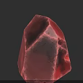 Natural Red Crystal With Detailed Surface Texture On Dark Background 3d model
