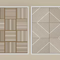 Modern Ceiling Design Featuring Grid And Diamond Patterns With Brown White Lines 3d model