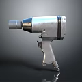 Silver Metal Pneumatic Wrench Heavy Duty Industrial Tool With Ergonomic Handle For Mechanical Repair