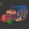 Vintage Military Tracked Truck With Canvas Covered Cargo Bed And Worn Appearance