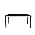 Modern Minimalist Black Desk With Simple Tabletop And Sturdy Black Legs