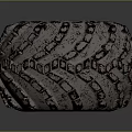 Rusty Gray Worn Tire With Tread Patterns And Metal Rim Texture Design 3d model