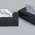 Stylish Black Tissue Box With White Tissues For Home Daily Use 3d model