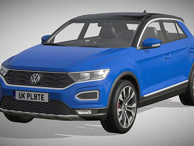 Blue Volkswagen SUV With Modern Exterior Design And Stylish Features 3d model