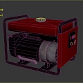 Red Portable Generator With Black Frame And Control Panel Design