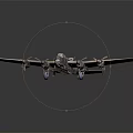 Detailed Vintage Military Airplane Model With Four Propellers Camouflage Paint And Roundel Markings