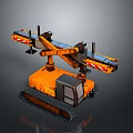 Orange Industrial Crawler Construction Vehicle With Extendable Boom And Tracked Undercarriage