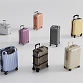 Modern Luggage Luggage Suitcase Suitcase Trolley Case 3d model