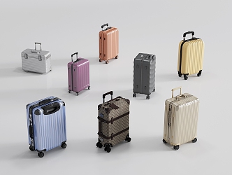 Modern Luggage Suitcase Trolley Case 3d model