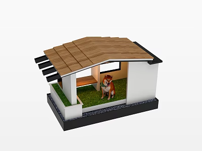 Modern dog cage 3d model
