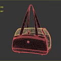 Black Travel Bag With Two Handles Red Accents And Logo Design