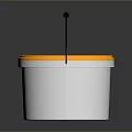 Durable White Household Bucket Featuring Yellow Lid And Black Handle For Storage Use