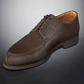 Men's Brown Leather Lace Up Oxford Dress Shoes With Textured Upper