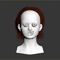 Fashionable White Mannequin Head With Layered Red Short Hair Wig
