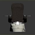 Luxury Brown Pedicure Chair With Quilted Backrest White Base And Armrests