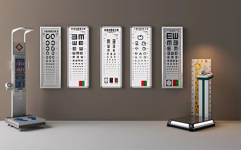 Visual chart children's height stickers 3d model