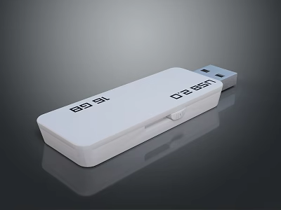 BEST White Portable USB Flash Drive For Computer Data Storage And Transfer 3d model