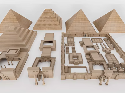 Ancient Egyptian Pyramid Models Featuring Various Structures And Detailed Architectural Layouts 3d model
